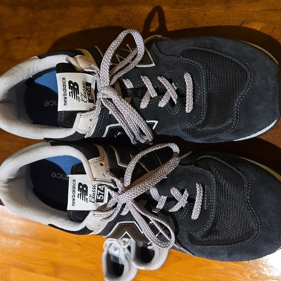 New Balance Men's Classic 574 Blue and White Sneakers Size 13 - Picture 2 of 8